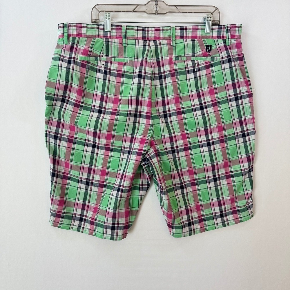 FootJoy Mens Plaid Golf Shorts Green Pink Navy Blue Performance W40